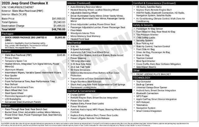 2020 Jeep Grand Cherokee Limited X 4x4