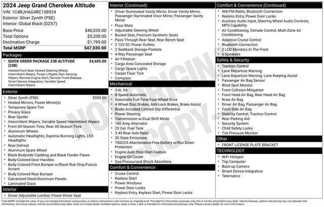 2024 Jeep Grand Cherokee Altitude X 4x4