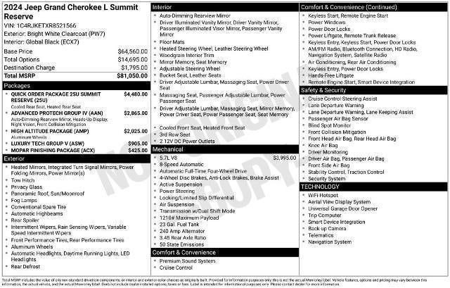 2024 Jeep Grand Cherokee L Summit 4x4