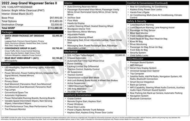 2022 Jeep Grand Wagoneer Series II 4x4