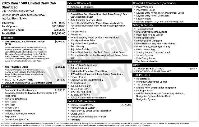 2025 RAM 1500 Limited 4x4 Crew Cab 5'7" Box