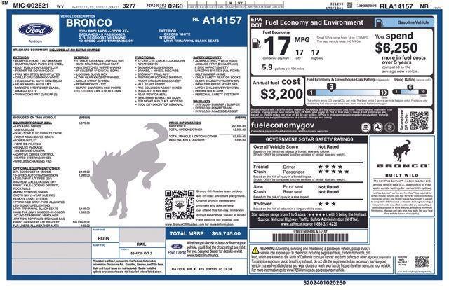 2024 Ford Bronco Badlands 4 Door Advanced 4x4