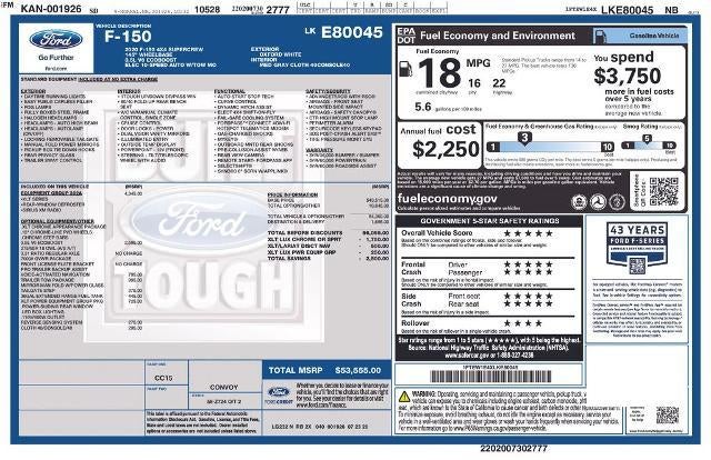 2020 Ford F-150 XLT 4WD SuperCrew 5.5' Box
