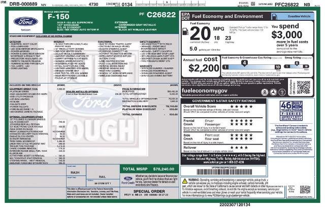 2023 Ford F-150 Platinum 4WD SuperCrew 5.5' Box