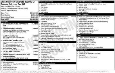 2025 Chevrolet Silverado 2500 HD Regular Cab Long Box 4-Wheel Drive LT