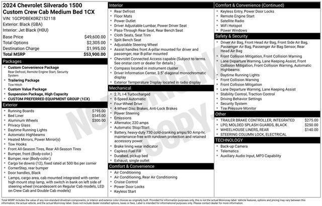 2024 Chevrolet Silverado 1500 Crew Cab Standard Box 4-Wheel Drive Custom
