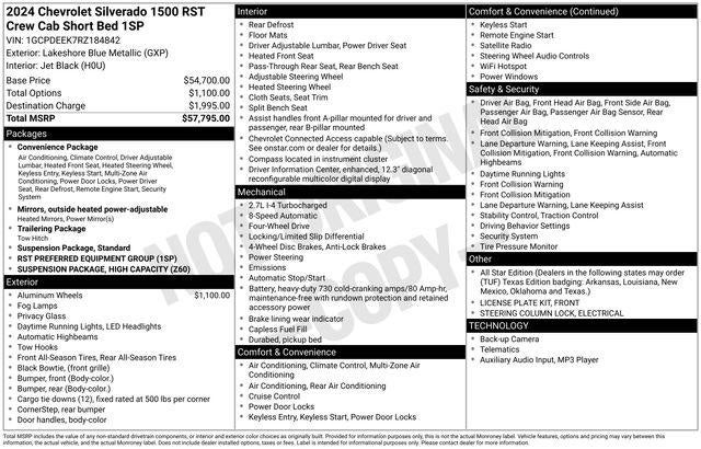 2024 Chevrolet Silverado 1500 Crew Cab Short Box 4-Wheel Drive RST