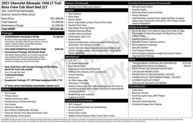 2021 Chevrolet Silverado 1500 Crew Cab Short Box 4-Wheel Drive LT Trail Boss