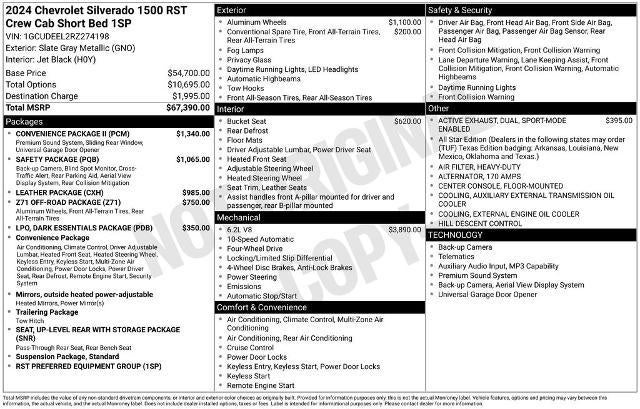 2024 Chevrolet Silverado 1500 Crew Cab Short Box 4-Wheel Drive RST