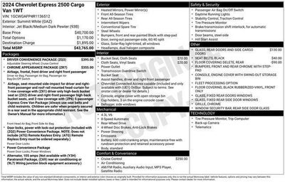 2024 Chevrolet Express Cargo Van 2500 Regular Wheelbase Rear-Wheel Drive