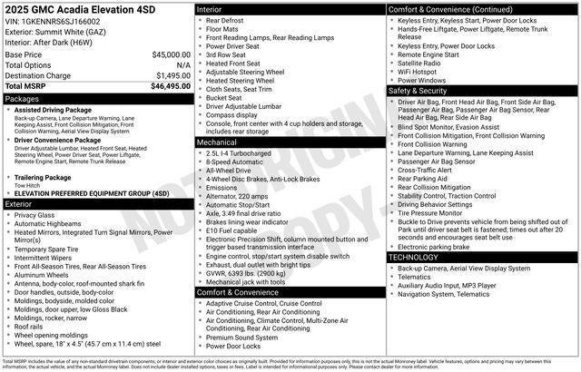 2025 GMC Acadia AWD Elevation