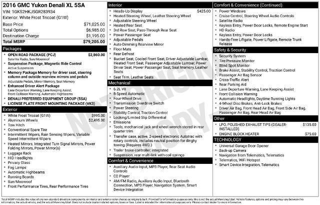 2016 GMC Yukon XL 4WD 4dr Denali