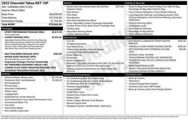 2022 Chevrolet Tahoe 4WD RST