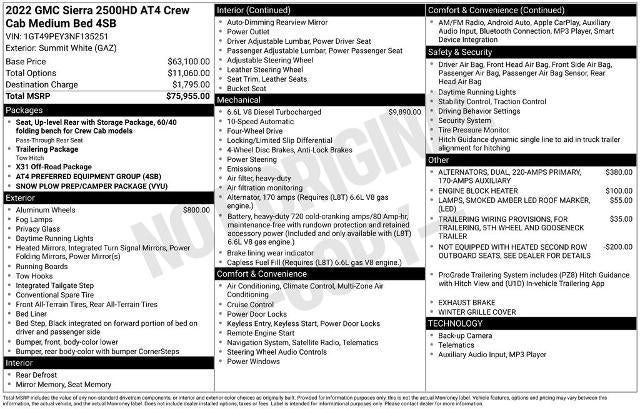 2022 GMC Sierra 2500 HD Crew Cab Standard Box 4-Wheel Drive AT4