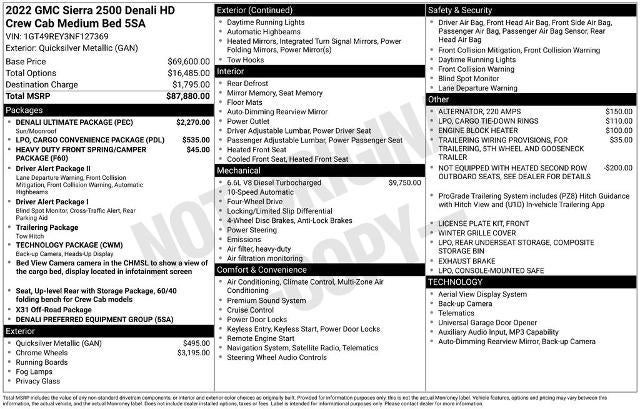 2022 GMC Sierra 2500 HD Crew Cab Standard Box 4-Wheel Drive Denali