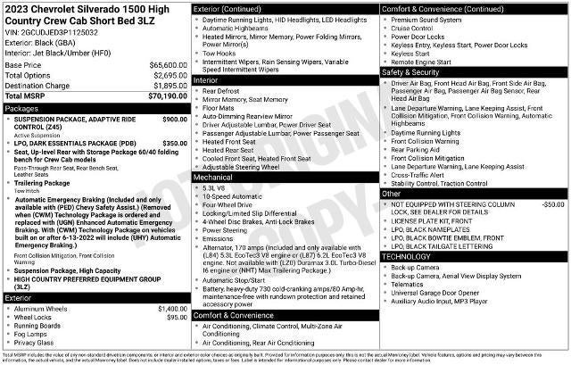 2023 Chevrolet Silverado 1500 Crew Cab Short Box 4-Wheel Drive High Country