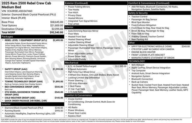 2025 RAM 2500 Rebel 4x4 Crew Cab 6'4" Box