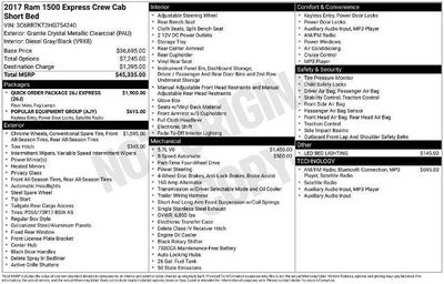 2017 RAM 1500 Express 4x4 Crew Cab 5'7" Box