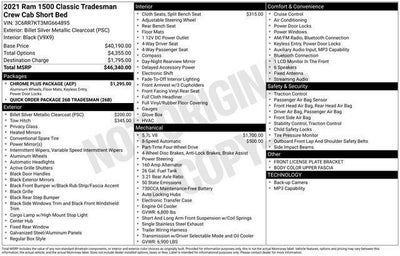 2021 RAM 1500 Classic Tradesman 4x4 Crew Cab 5'7" Box