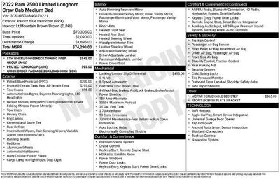 2022 RAM 2500 Longhorn 4x4 Crew Cab 6'4" Box