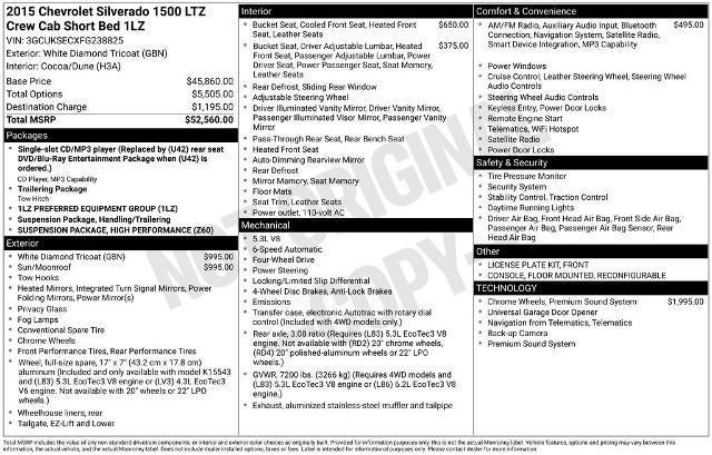 2015 Chevrolet Silverado 1500 Crew Cab Short Box 4-Wheel Drive LTZ