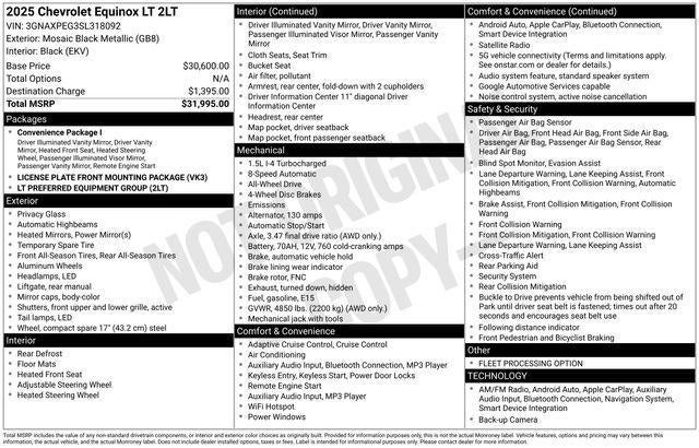 2025 Chevrolet Equinox AWD LT