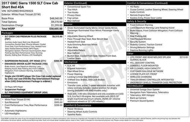 2017 GMC Sierra 1500 Crew Cab Short Box 4-Wheel Drive SLT