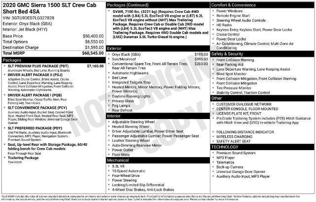 2020 GMC Sierra 1500 Crew Cab Short Box 4-Wheel Drive SLT