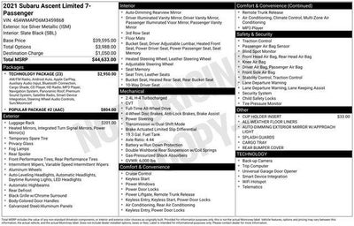 2021 Subaru Ascent Limited 7-Passenger