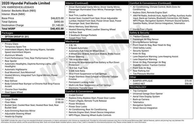 2020 Hyundai PALISADE Limited AWD