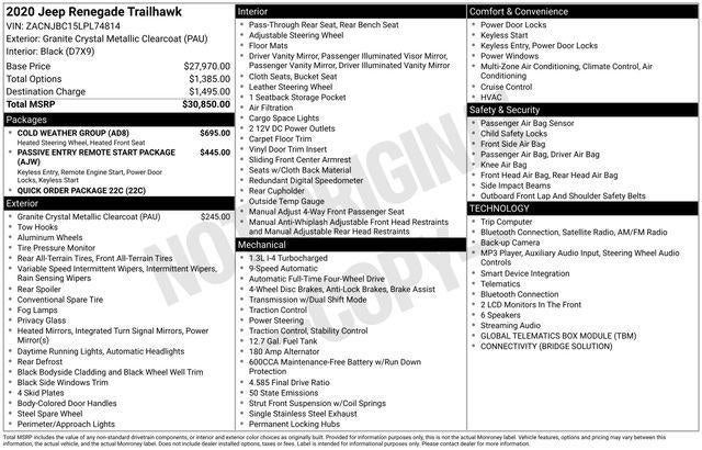 2020 Jeep Renegade Trailhawk 4x4