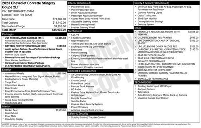 2023 Chevrolet Corvette Stingray 2LT