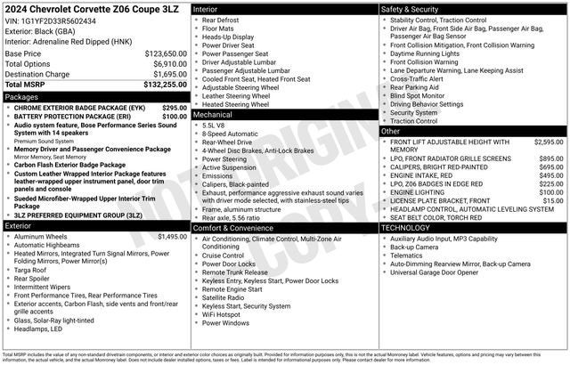 2024 Chevrolet Corvette Z06 3LZ