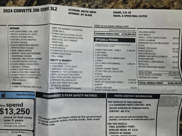 2024 Chevrolet Corvette Z06 3LZ