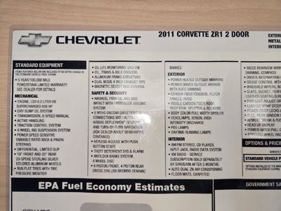 2011 Chevrolet Corvette ZR1 ZR1 w/3ZR