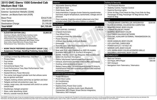 2015 GMC Sierra 1500 NA