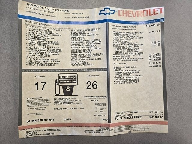 1995 Chevrolet Monte Carlo Z34