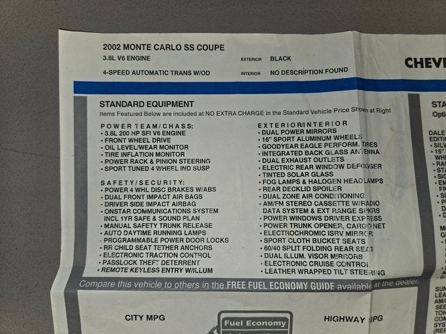 2002 Chevrolet Monte Carlo SS