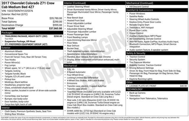 2017 Chevrolet Colorado 4WD Z71