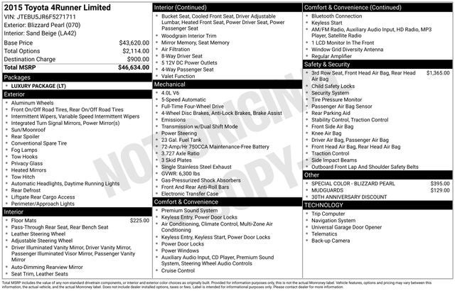 2015 Toyota 4Runner Limited